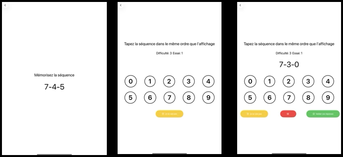 Réalisation du test : restitution de la séquence.